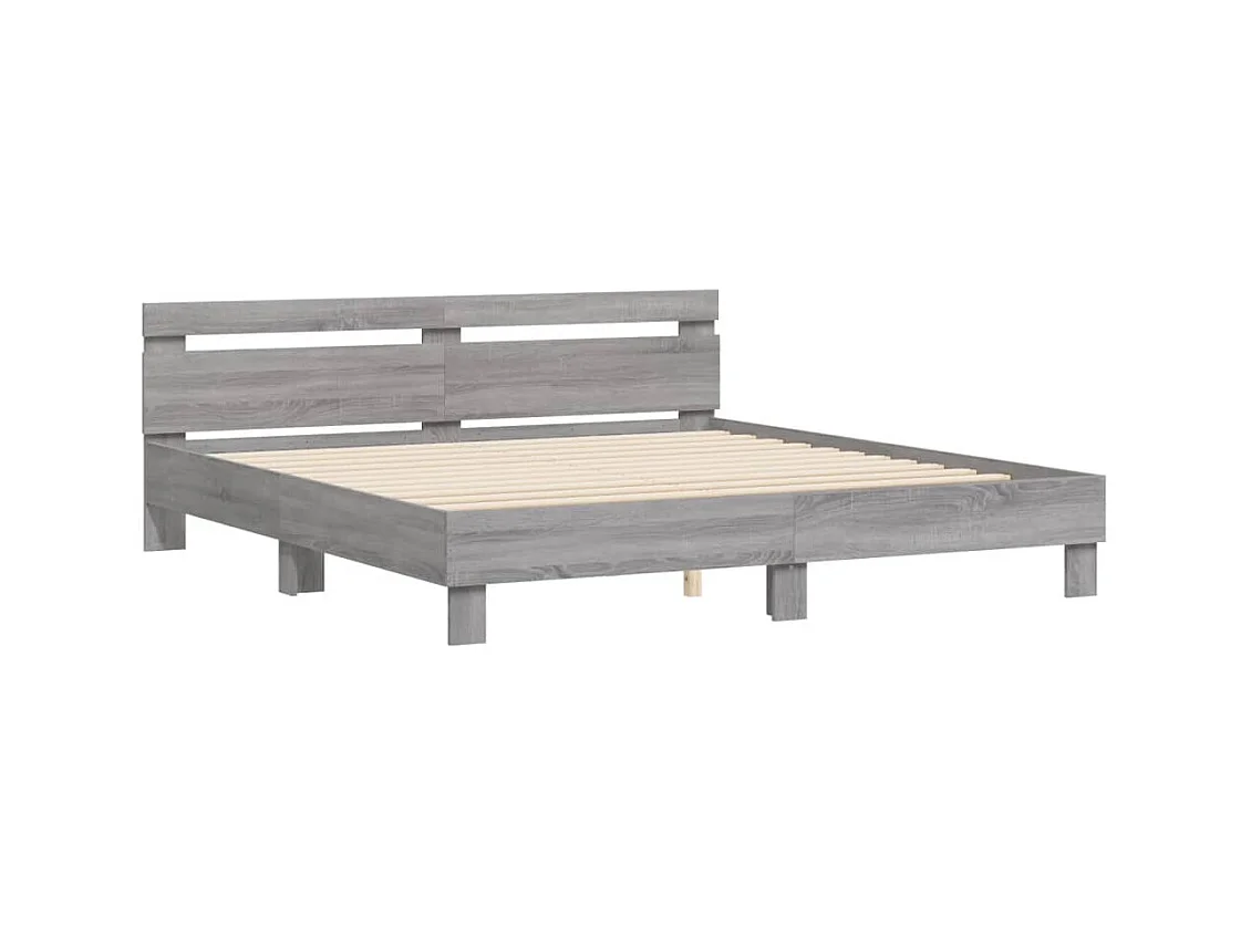 Lit double | Lit adulte | Cadre de lit sonoma gris 160x200 cm