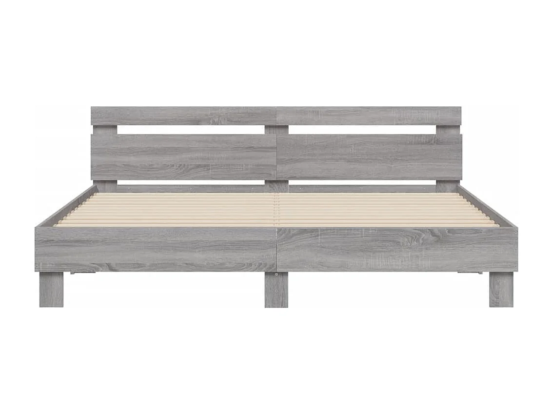 Lit double | Lit adulte | Cadre de lit sonoma gris 160x200 cm