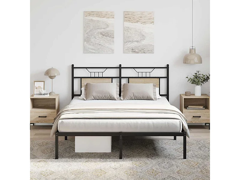 Letto per adulti | Letto matrimoniale | Giroletto senza Materasso Rovere Sonoma 137x190cm in Truciolato