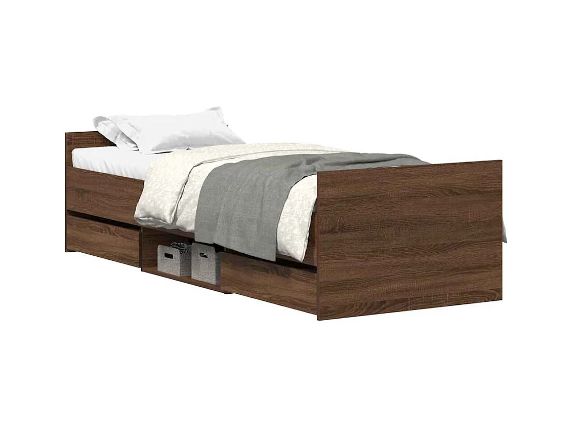 Lit simple | Lit adulte, enfant | Cadre de lit chêne marron 75x190 cm