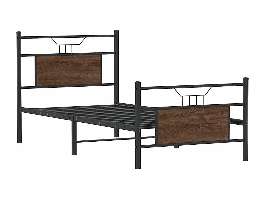 Lit simple | Lit adulte, enfant | Cadre de lit chêne marron 75x190cm bois ingénierie