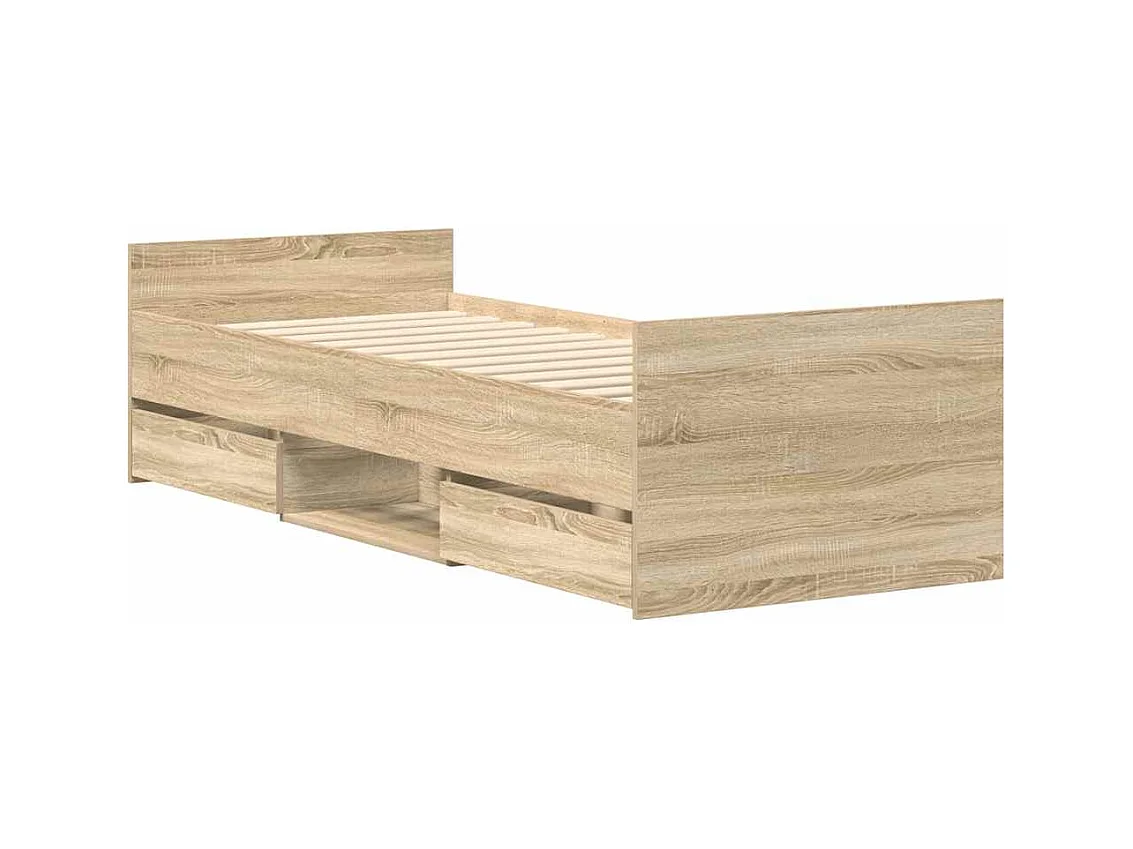Lit simple | Lit adulte, enfant | Cadre de lit chêne sonoma 90x190 cm