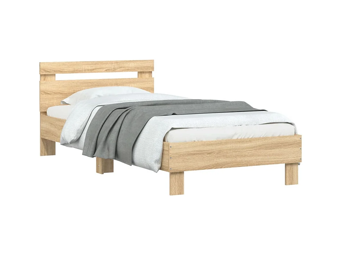 Lit simple | Lit adulte, enfant | Cadre de lit avec tête de lit 90x190 cm