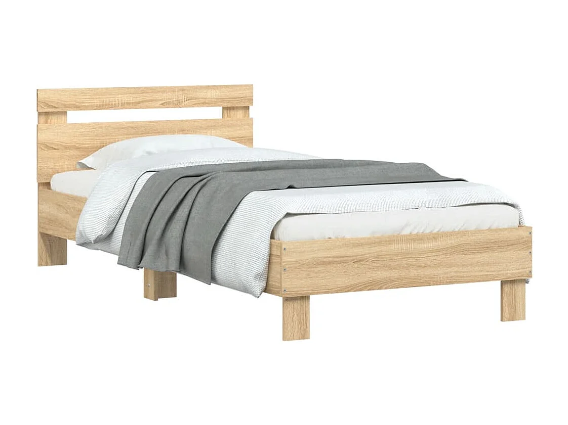 Lit simple | Lit adulte, enfant | Cadre de lit avec tête de lit 90x190 cm