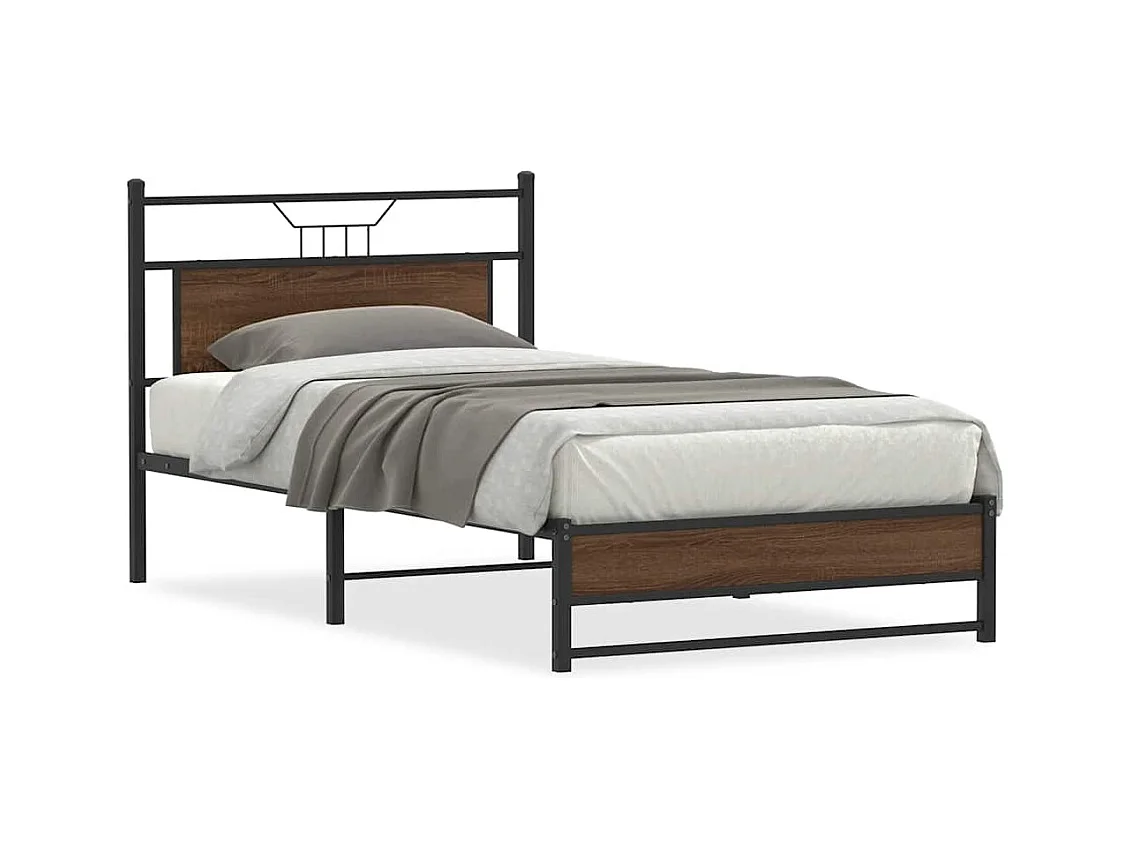 Lit simple | Lit adulte, enfant | Cadre de lit chêne marron 100x190 cm