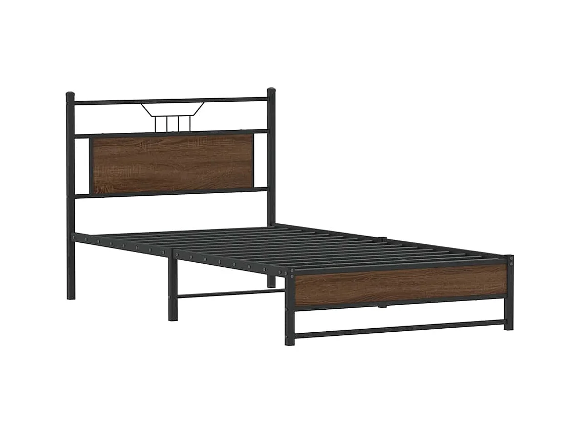 Lit simple | Lit adulte, enfant | Cadre de lit chêne marron 100x190 cm