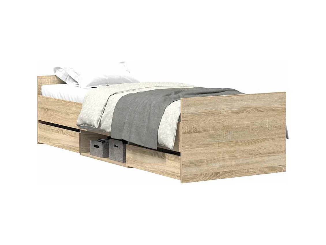 Lit simple | Lit adulte, enfant | Cadre de lit chêne sonoma 90x200 cm