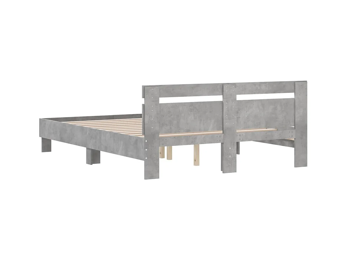 Lit double | Lit adulte | Cadre de lit gris béton 140x200 cm
