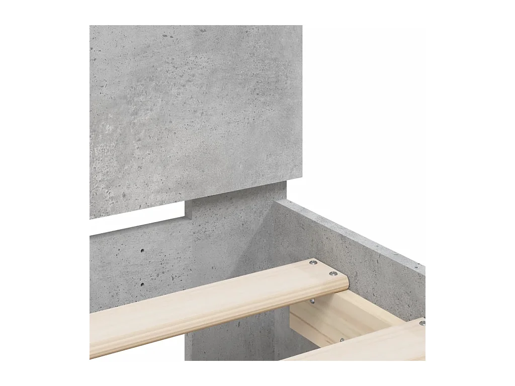 Lit double | Lit adulte | Cadre de lit gris béton 140x200 cm