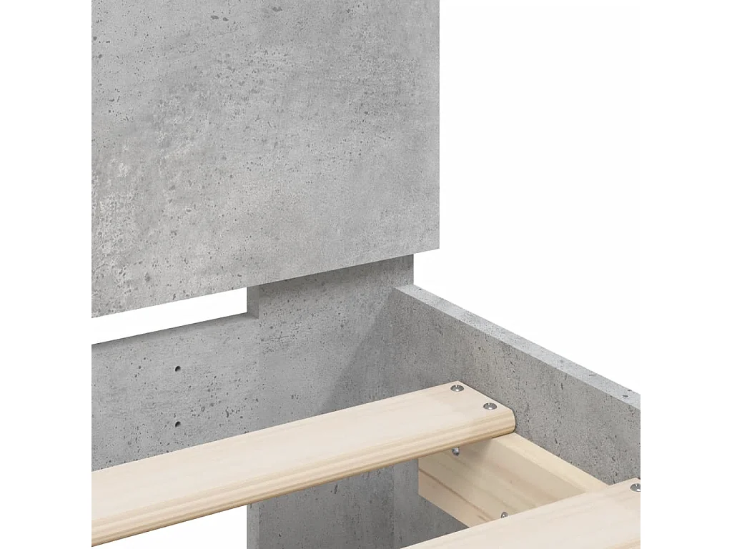 Lit double | Lit adulte | Cadre de lit gris béton 140x200 cm