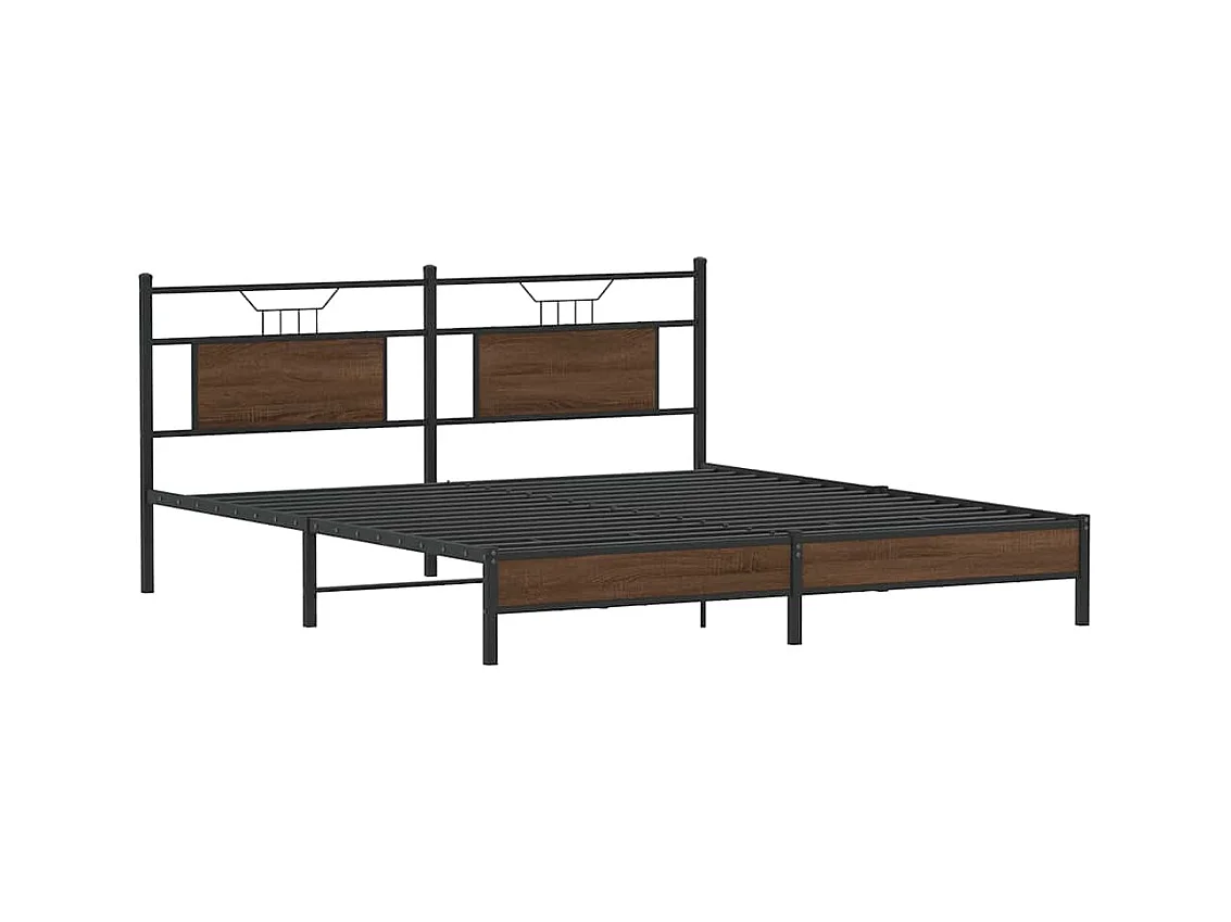 Letto per adulti | Letto matrimoniale | Giroletto senza Materasso Rovere Marrone 183x203 cm Truciolato