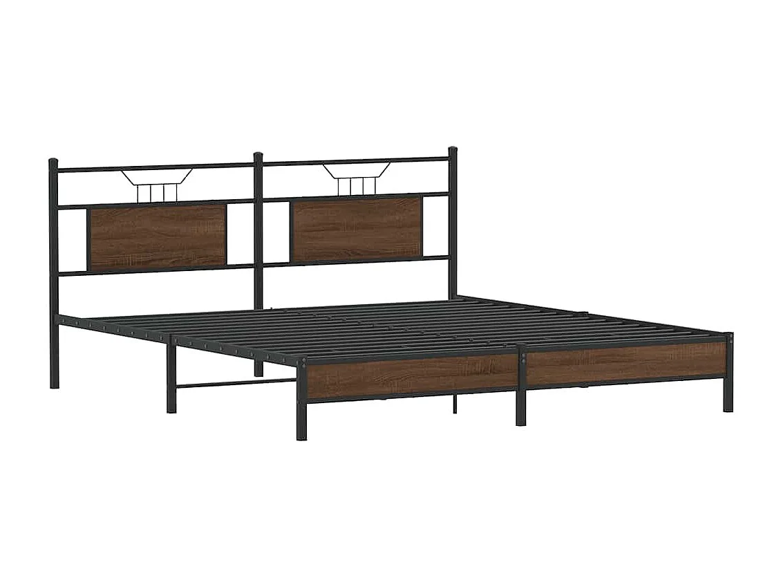 Letto per adulti | Letto matrimoniale | Giroletto senza Materasso Rovere Marrone 183x203 cm Truciolato