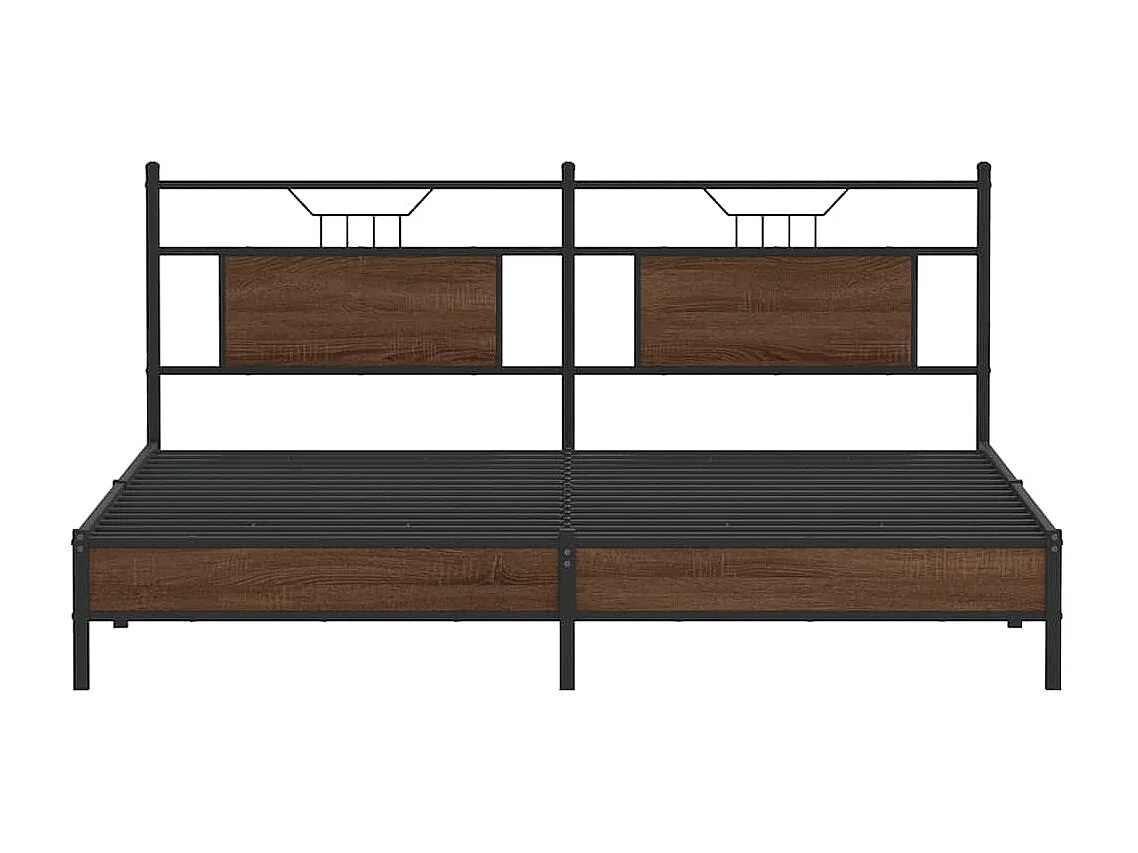 Letto per adulti | Letto matrimoniale | Giroletto senza Materasso Rovere Marrone 183x203 cm Truciolato