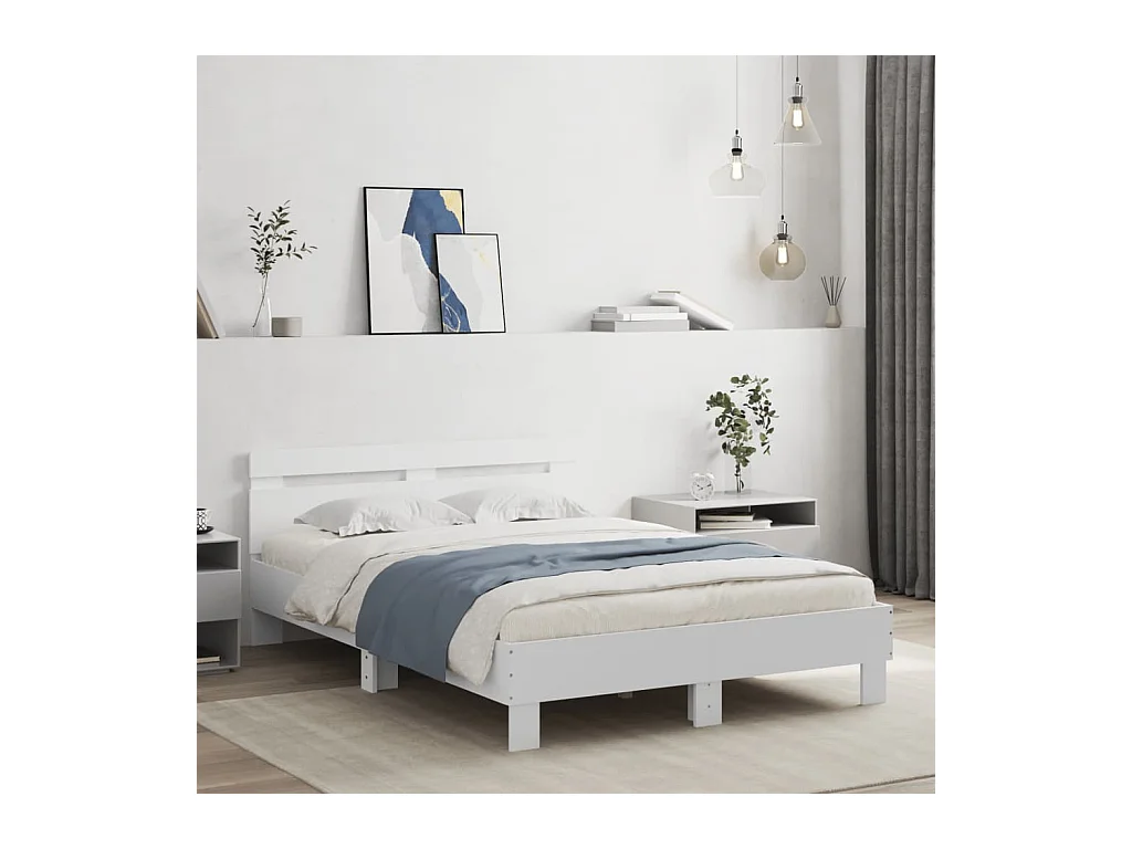 Lit simple | Lit adulte, enfant | Cadre de lit blanc 120x200 cm