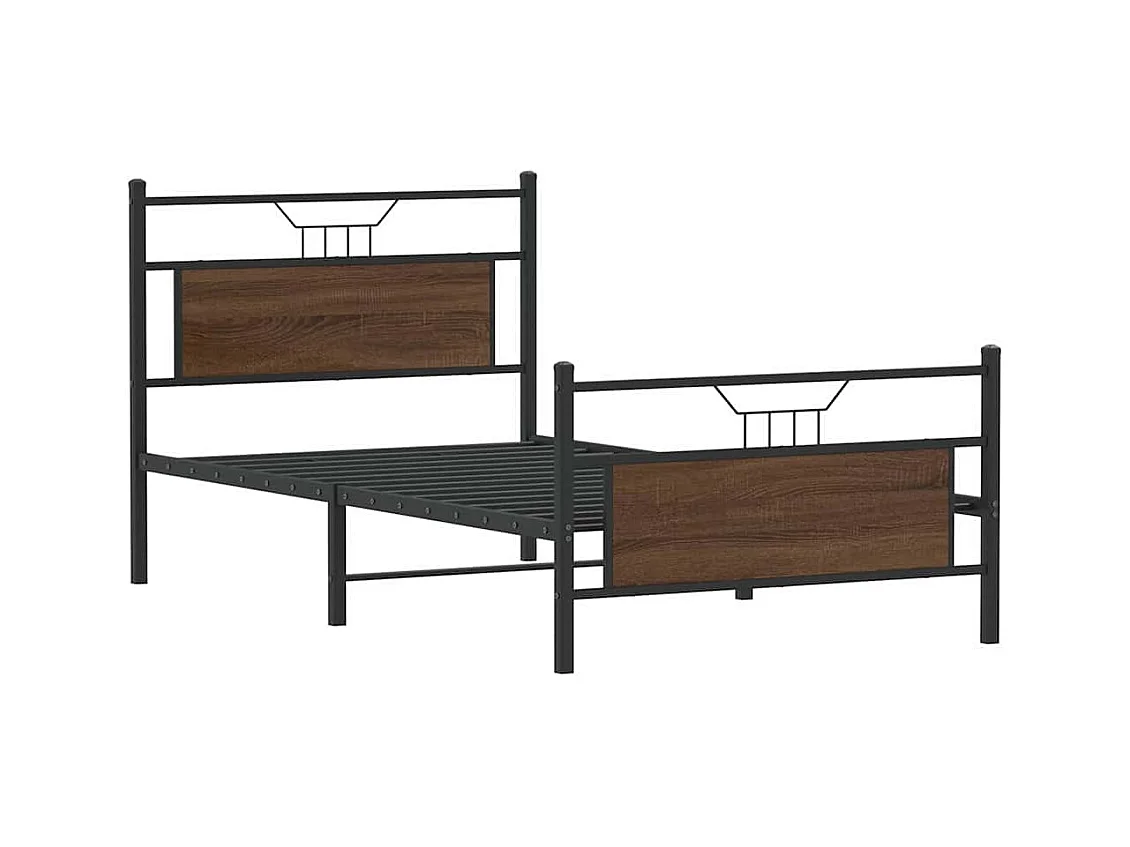 Lit simple | Lit adulte, enfant | Cadre de lit chêne marron 100x190 cm