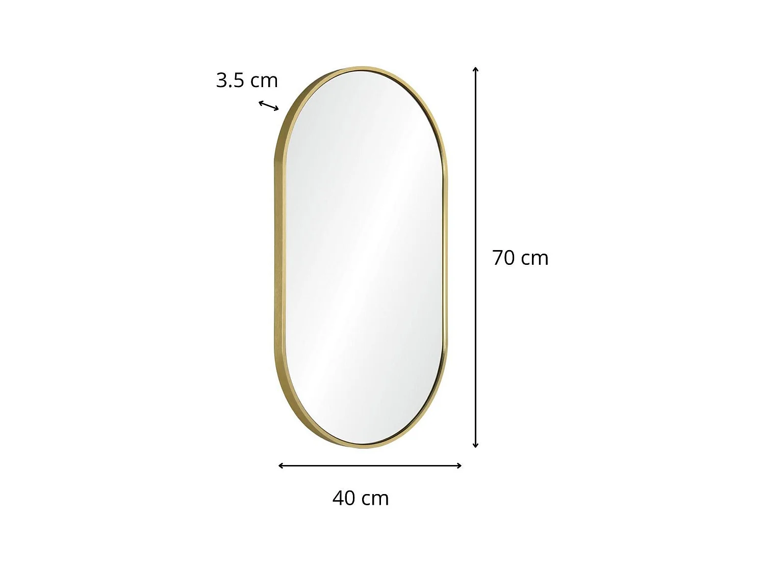 Miroir ovale 40x70cm