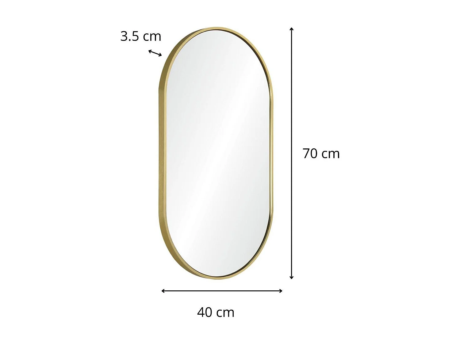 Ovale spiegel 40x70cm PEPPER