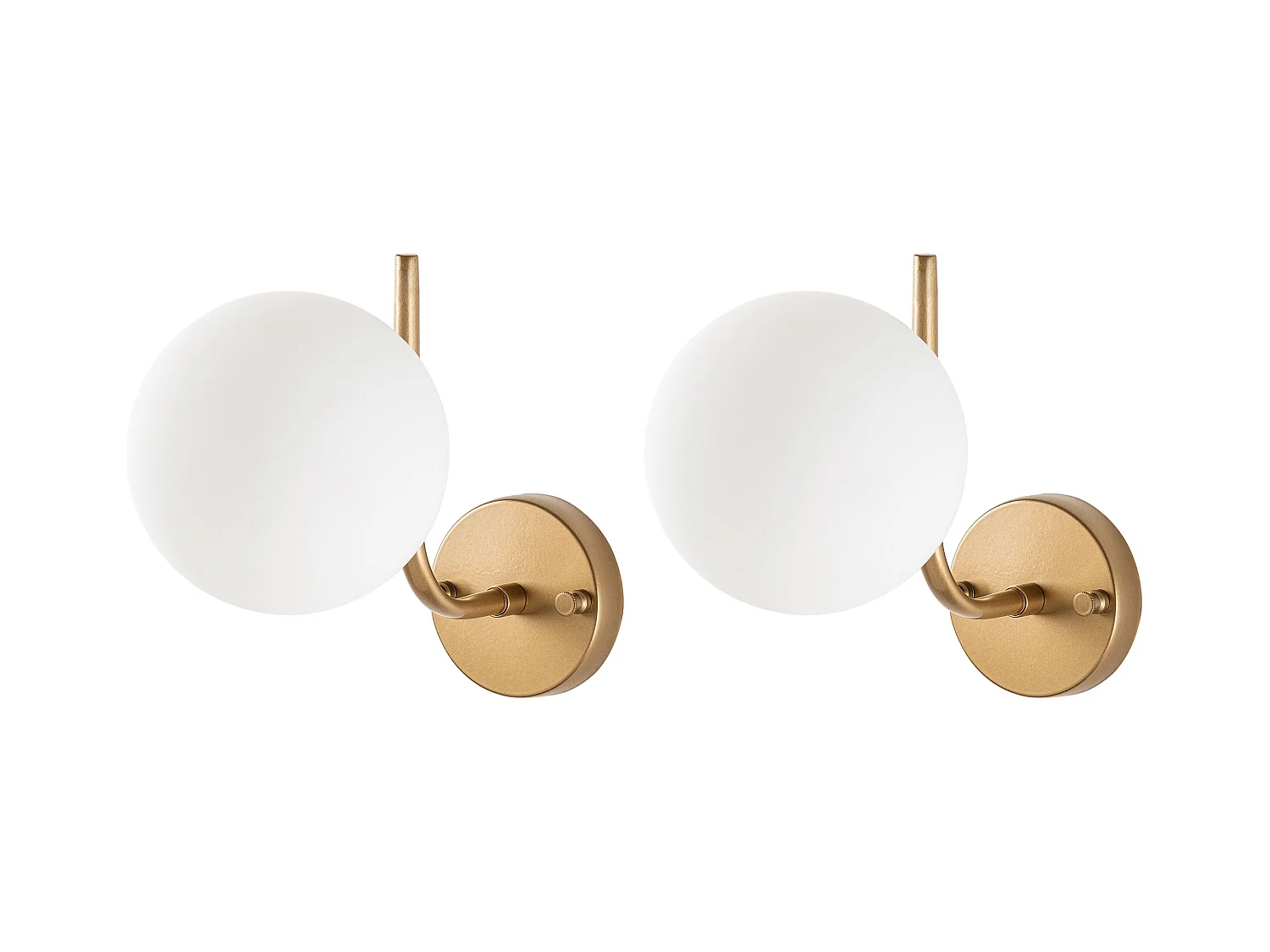 Lot de 2 appliques murales en métal doré avec globe - D. 15 cm - ORBEA