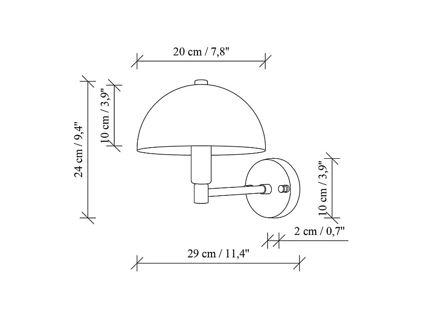 Set de 2 apliques de pared con forma de champiñón de metal con efecto latón - H. 29 x D. 20 cm - ELDO