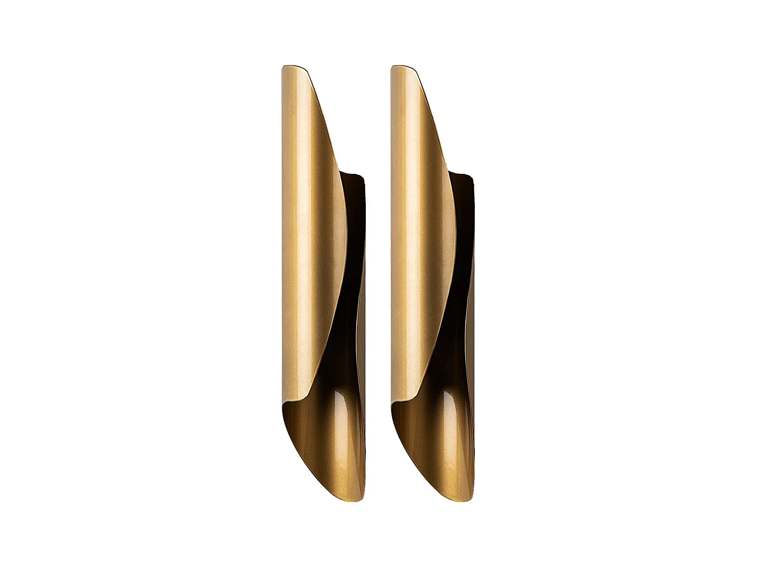 Lot de 2 appliques murales en métal doré - H. 40 x P 11 cm - LYNOR