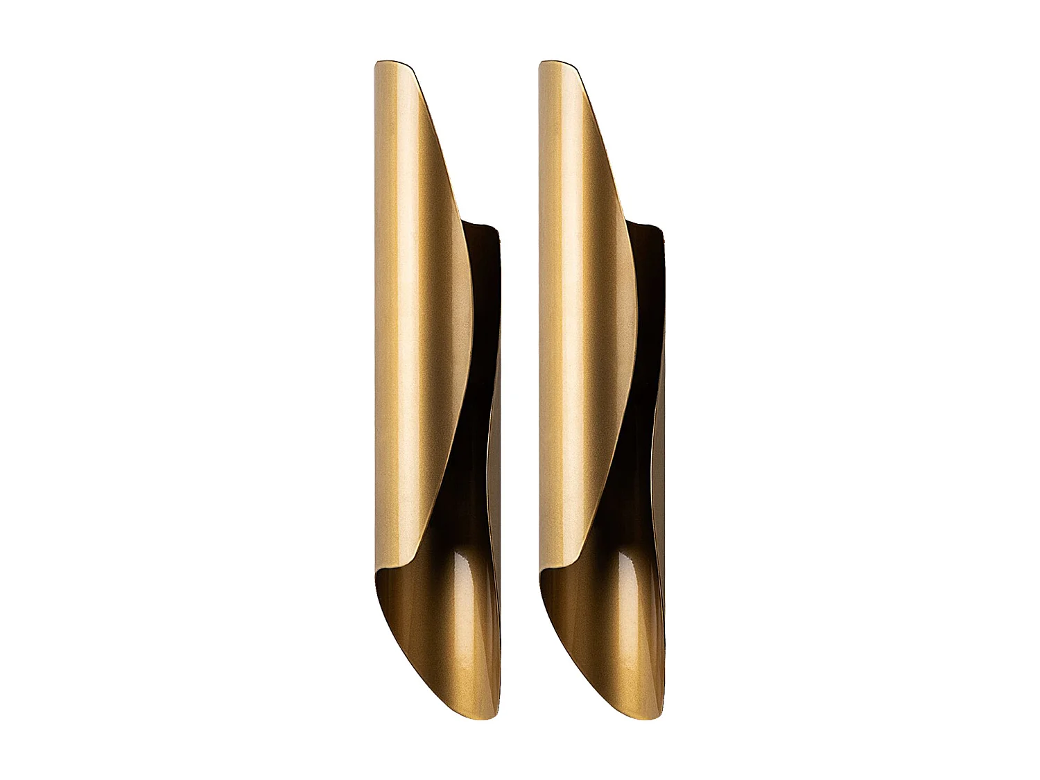 Lote de 2 apliques de pared de metal dorado - Alt. 40 x P 11 cm - Alt. 11 cm - LYNOR