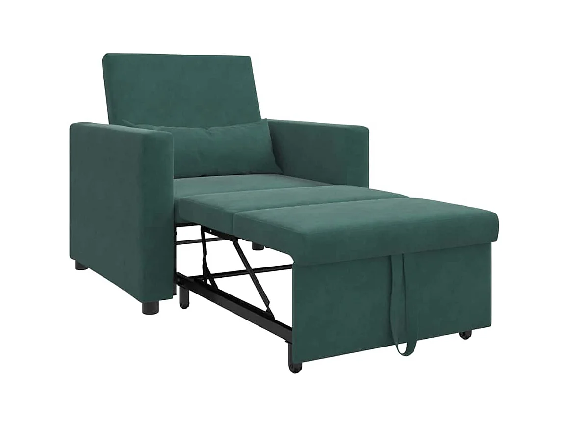 Sofá Cama Individual Verde oscuro 90x165x87 cm Terciopelo SHL6236