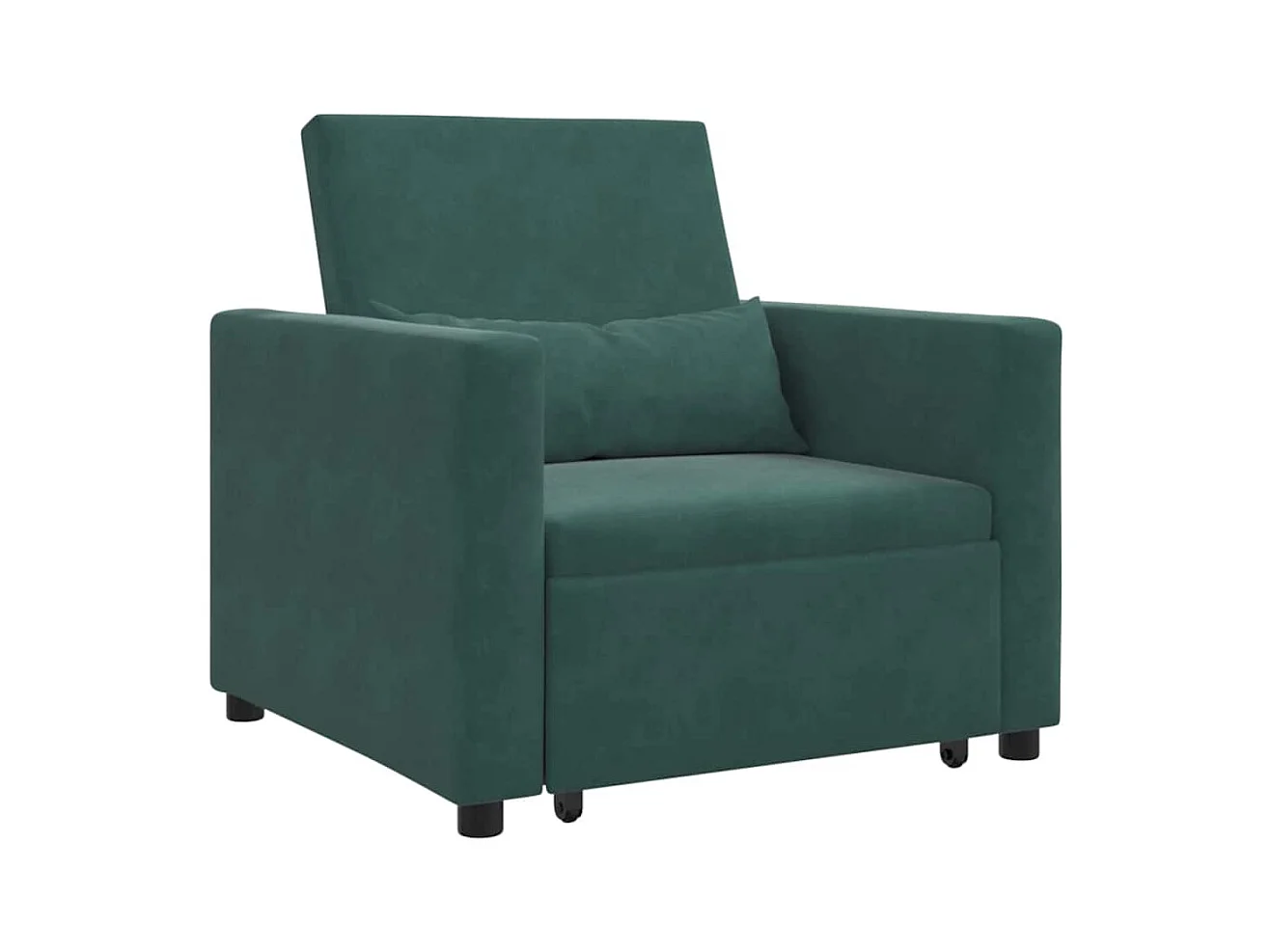 Fauteuil Salon-Chaise de relax-Chaise de Canapé Vert foncé 90x165x87 cm Velours SHL3965