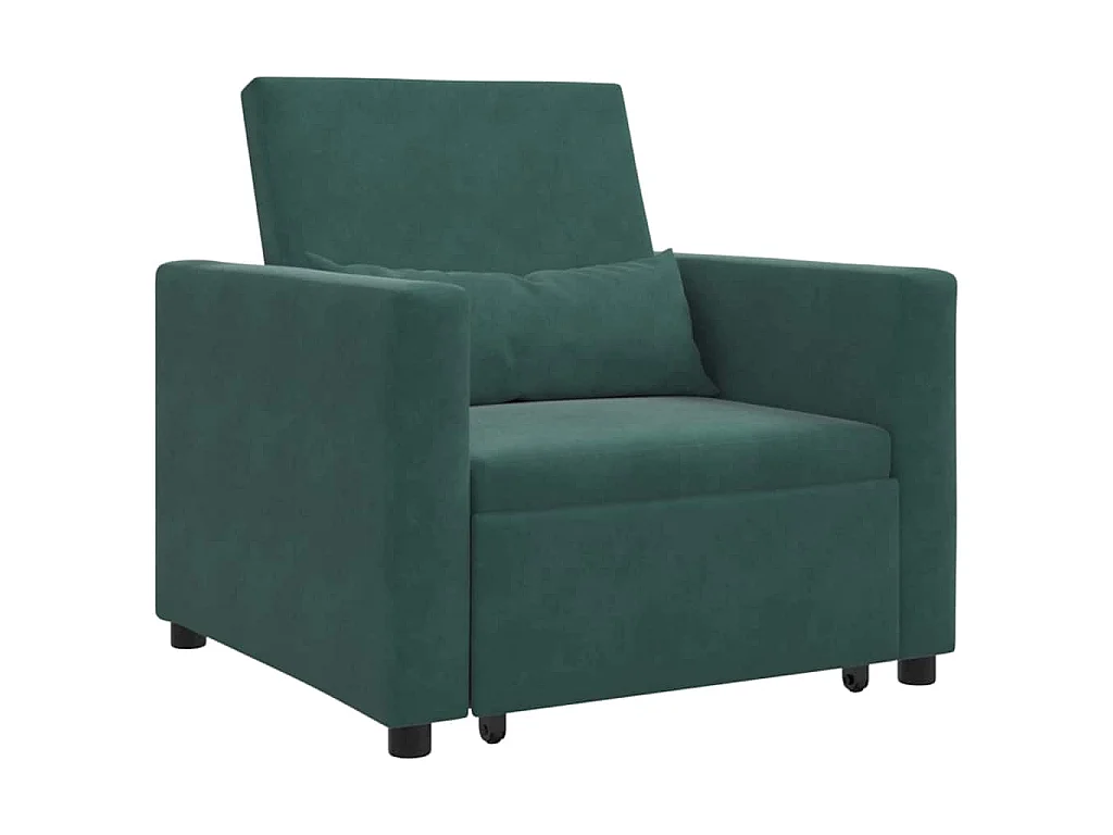 Einzel-Schlafsofa mit Rädern Dunkelgrün 90x165x87 cm Samt SHL30282