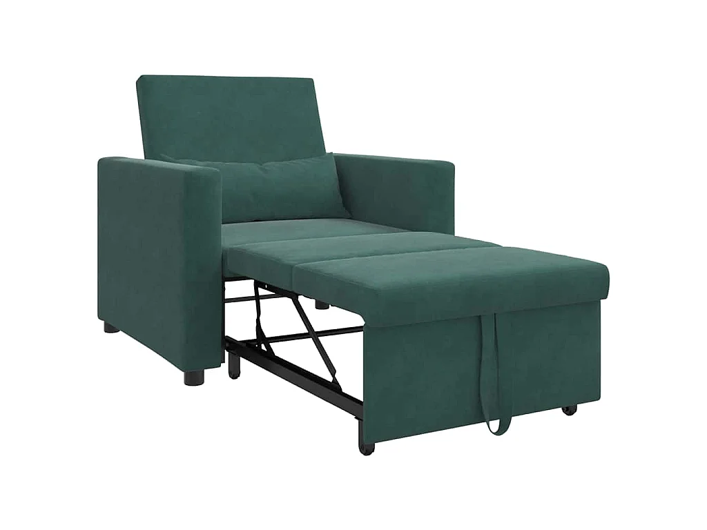Einzel-Schlafsofa mit Rädern Dunkelgrün 90x165x87 cm Samt SHL30282