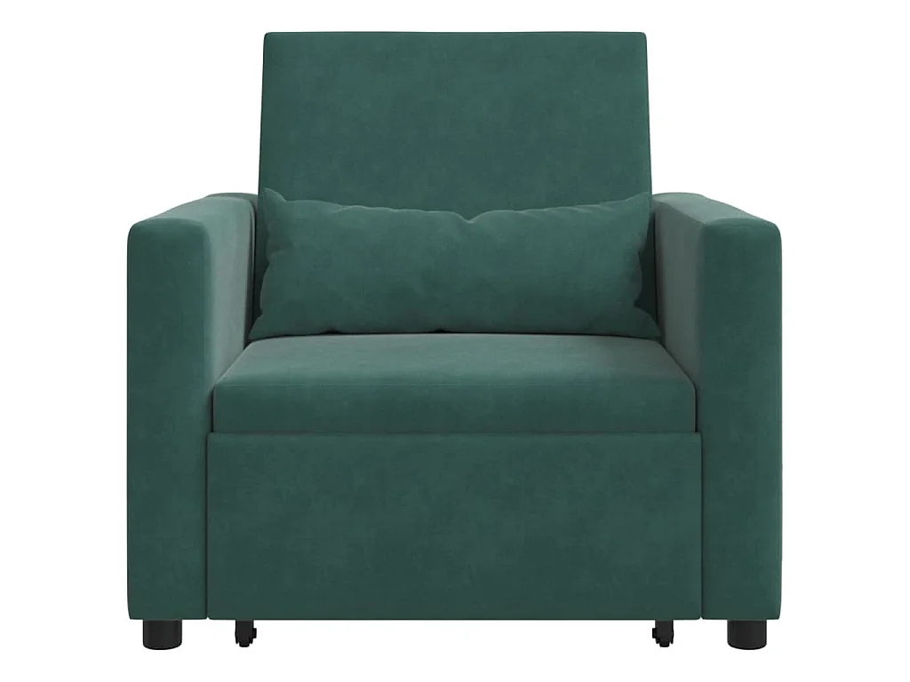 Einzel-Schlafsofa mit Rädern Dunkelgrün 90x165x87 cm Samt SHL30282