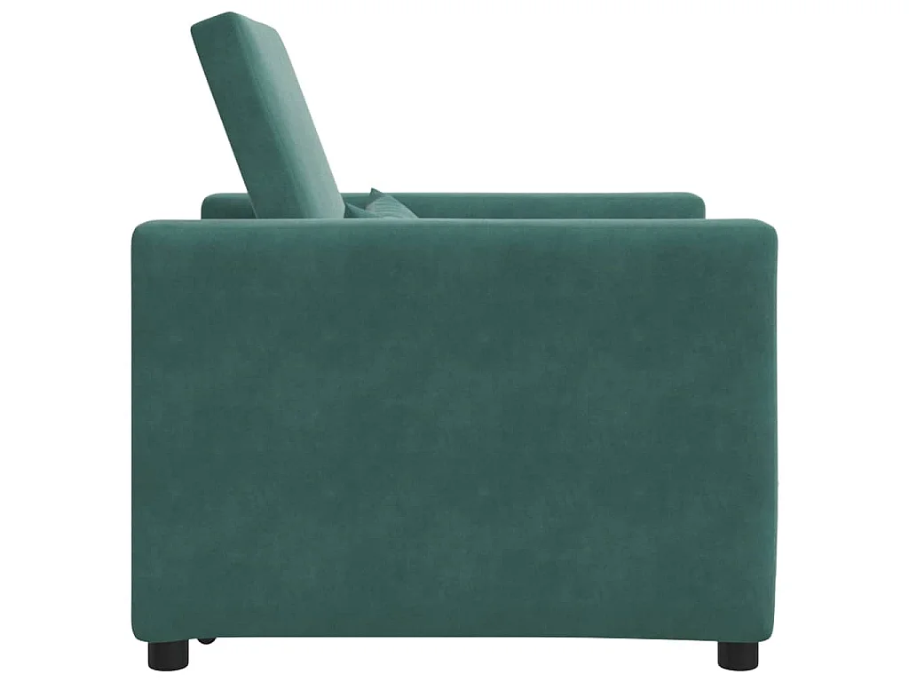 Einzel-Schlafsofa mit Rädern Dunkelgrün 90x165x87 cm Samt SHL30282