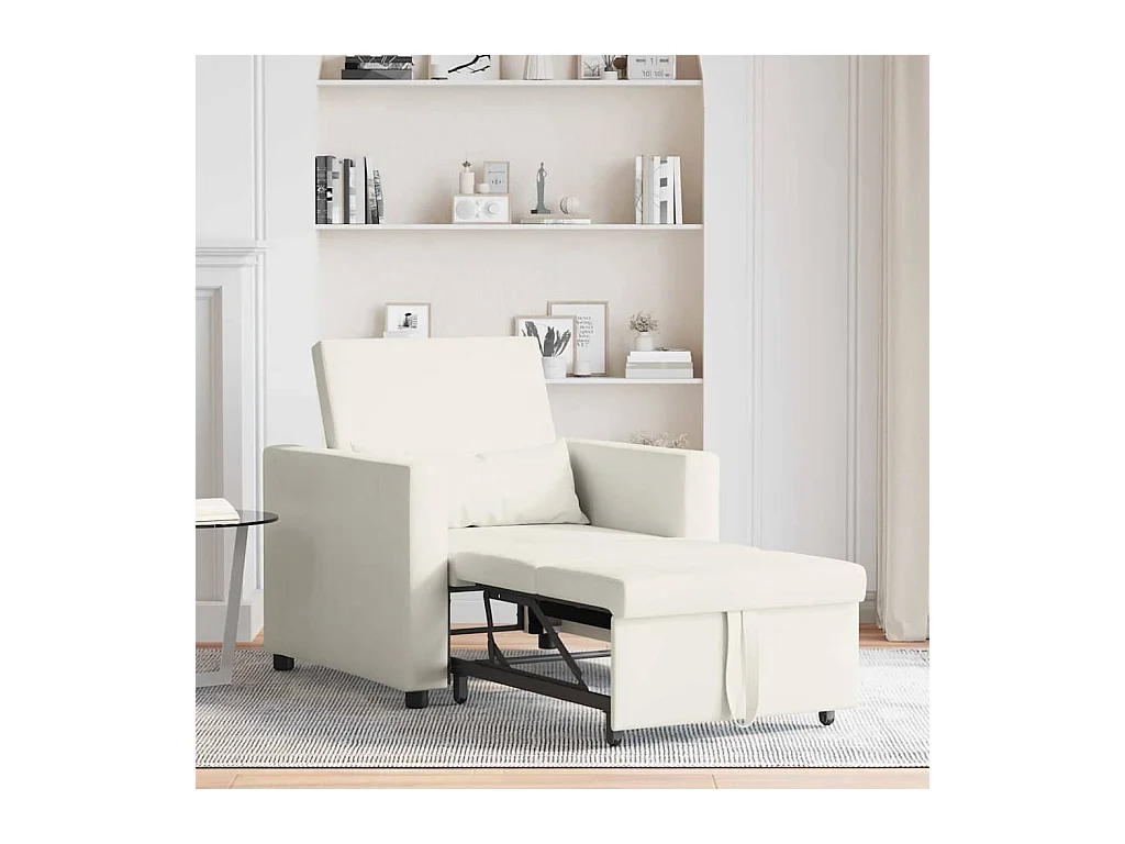 Sofá Cama Individual Crema 90x165x87 cm Terciopelo SHL4010