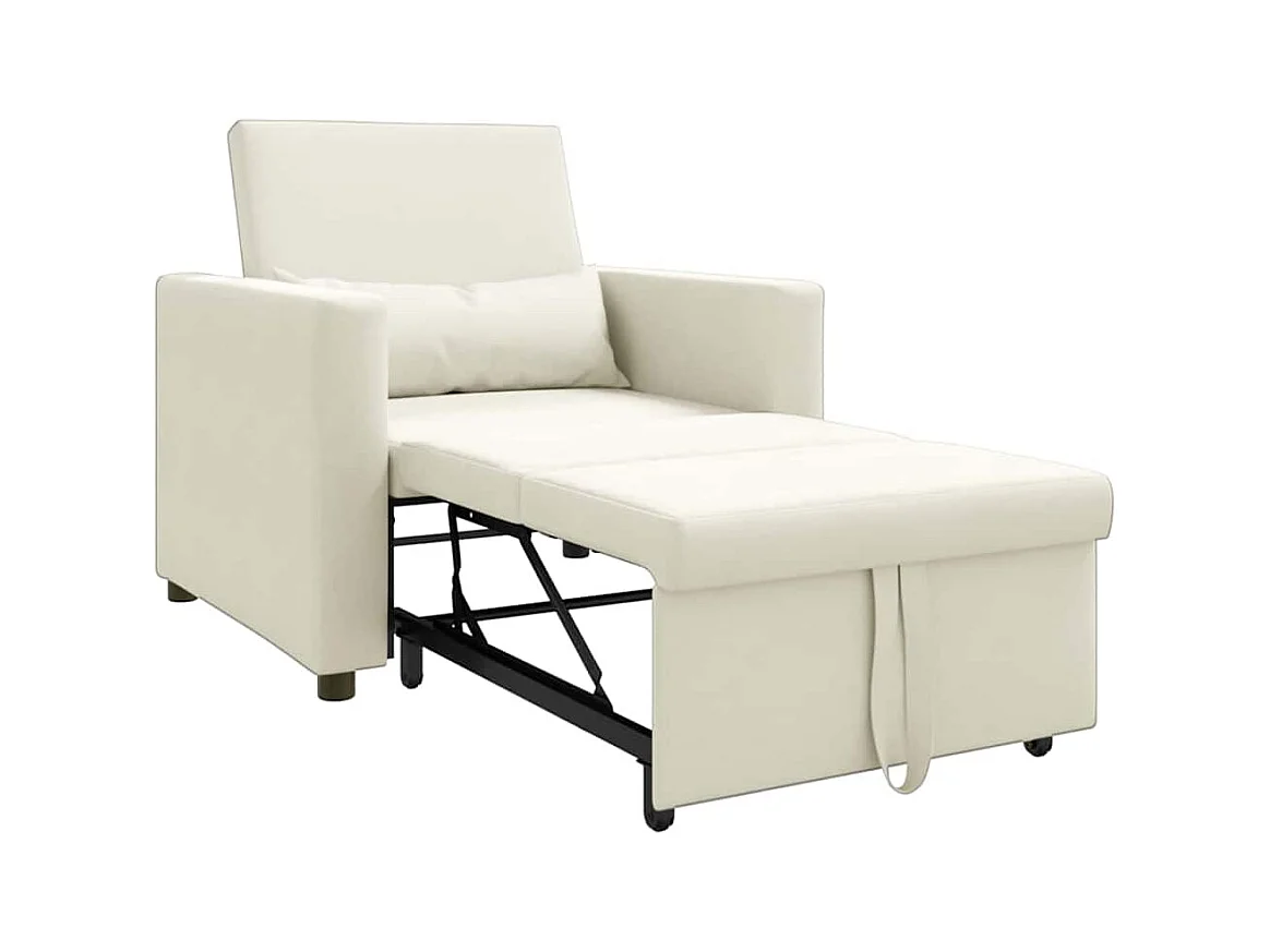 Sofá Cama Individual Crema 90x165x87 cm Terciopelo SHL4010