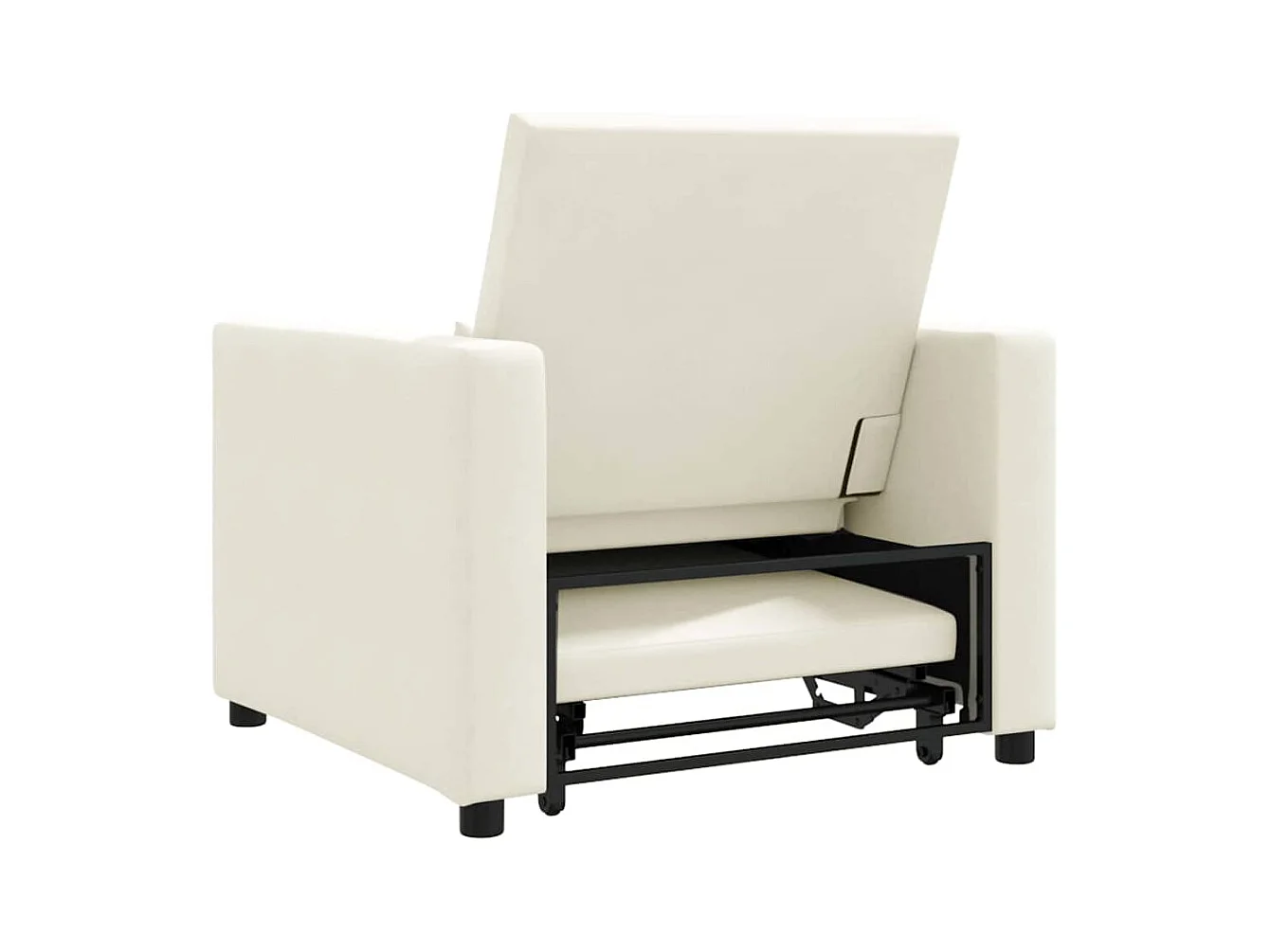 Sofá Cama Individual Crema 90x165x87 cm Terciopelo SHL4010