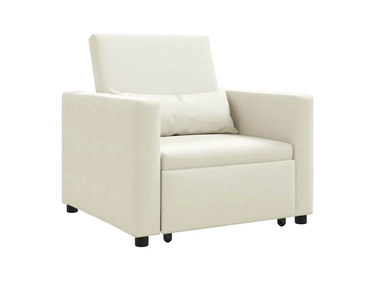 Fauteuil Salon-Chaise de relax-Chaise de Canapé Crème 90x165x87 cm Velours SHL3787