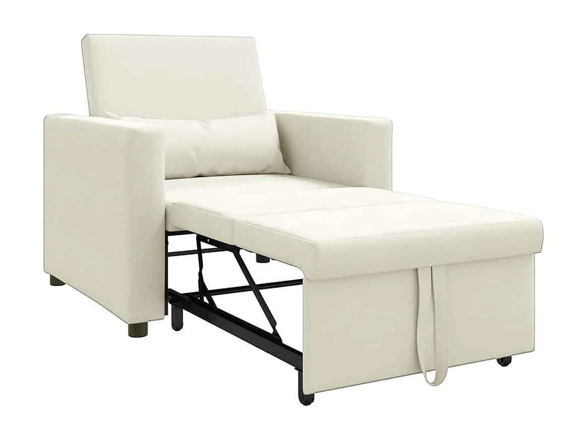 Fauteuil Salon-Chaise de relax-Chaise de Canapé Crème 90x165x87 cm Velours SHL3787