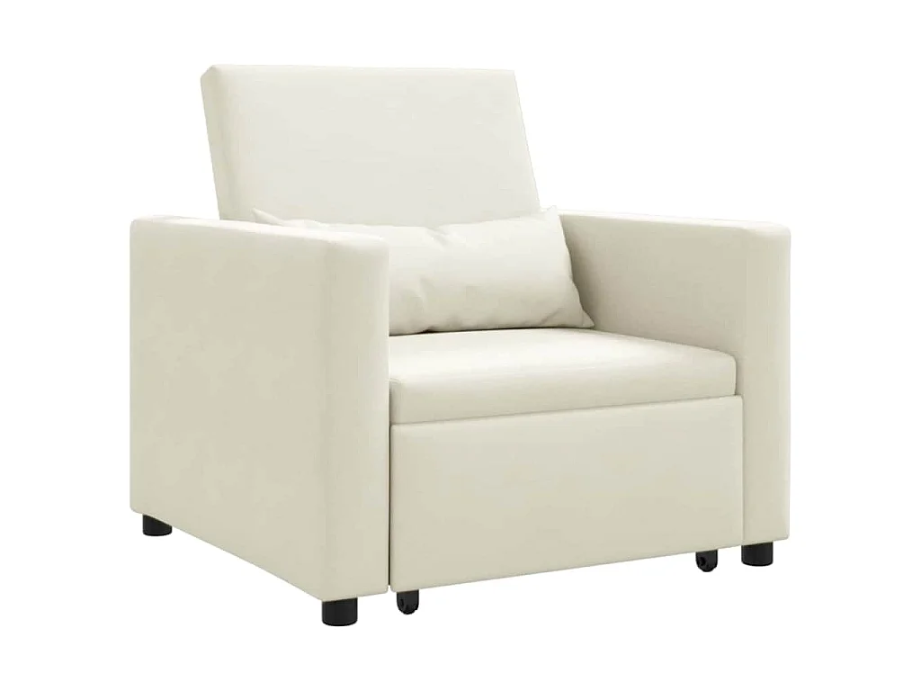 Einzel-Schlafsofa mit Rädern Creme 90x165x87 cm Samt SHL26607