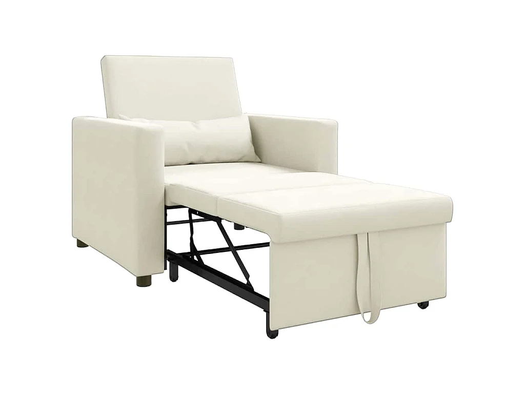 Einzel-Schlafsofa mit Rädern Creme 90x165x87 cm Samt SHL26607