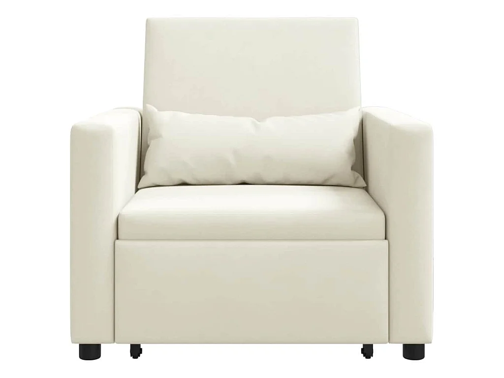 Einzel-Schlafsofa mit Rädern Creme 90x165x87 cm Samt SHL26607
