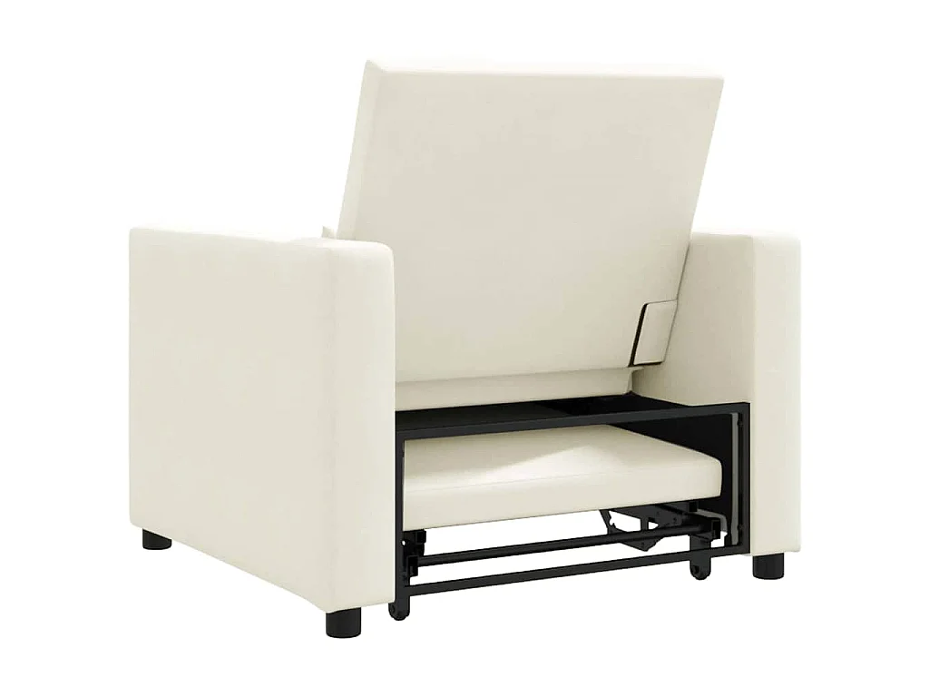 Einzel-Schlafsofa mit Rädern Creme 90x165x87 cm Samt SHL26607