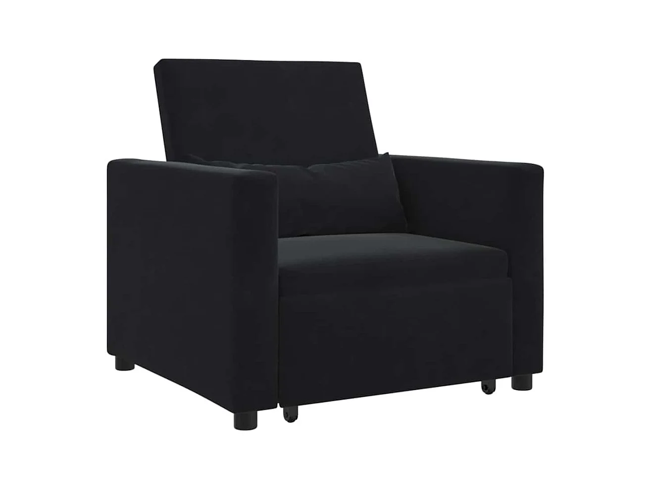 Fauteuil Salon-Chaise de relax-Chaise de Canapé Noir 90x165x87 cm Velours SHL3308