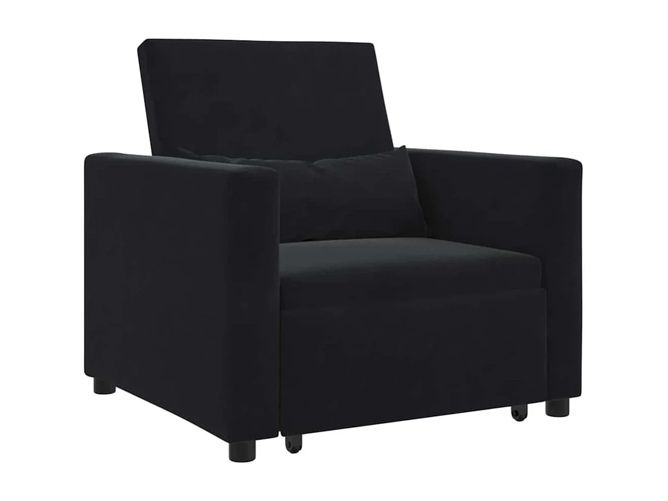 Fauteuil Salon-Chaise de relax-Chaise de Canapé Noir 90x165x87 cm Velours SHL3308