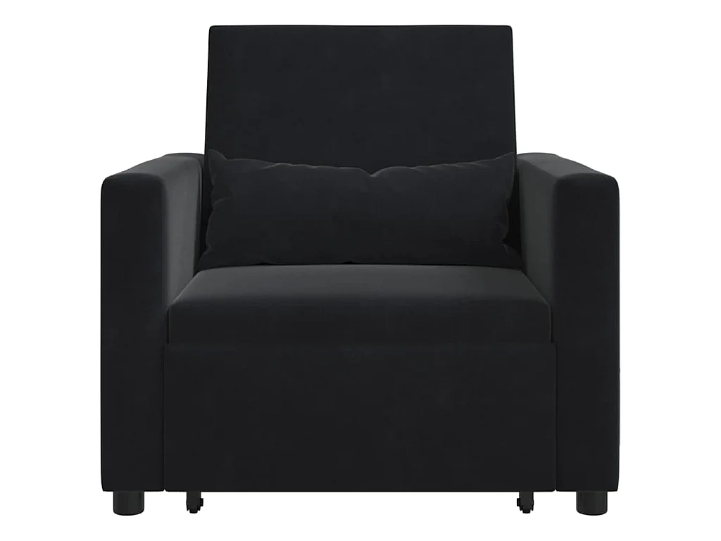Einzel-Schlafsofa mit Rädern Schwarz 90x165x87 cm Samt SHL80197