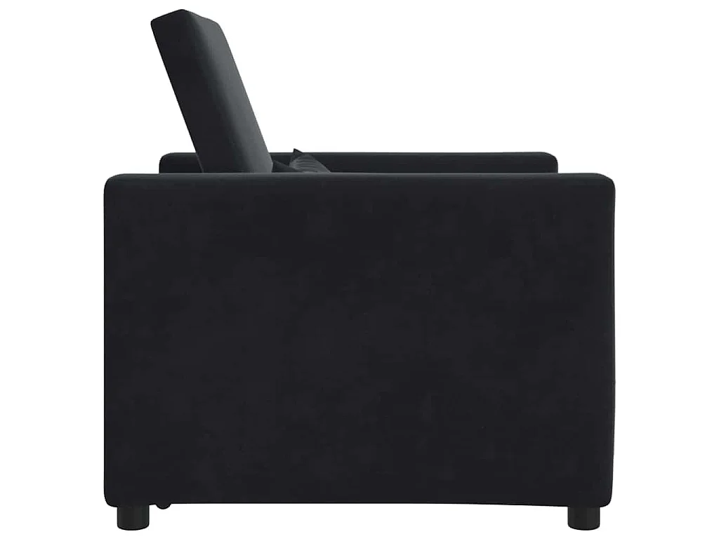 Einzel-Schlafsofa mit Rädern Schwarz 90x165x87 cm Samt SHL80197