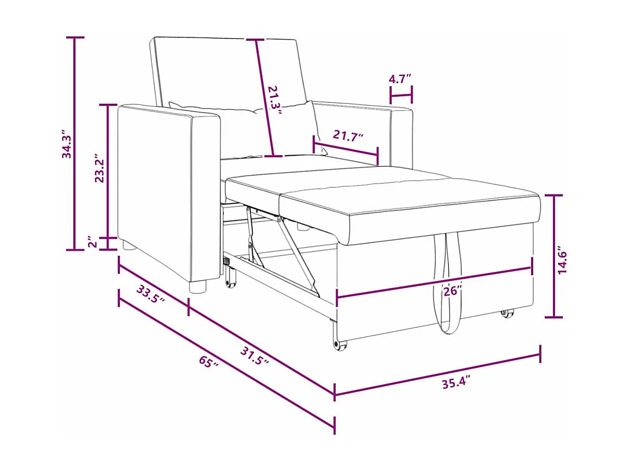 Sofá Cama Individual Gris claro 90x165x87 cm Terciopelo SHL8883