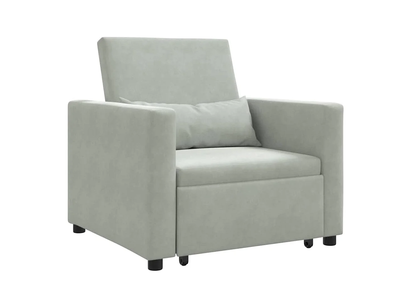 Fauteuil Salon-Chaise de relax-Chaise de Canapé Gris clair 90x165x87 cm Velours SHL5329