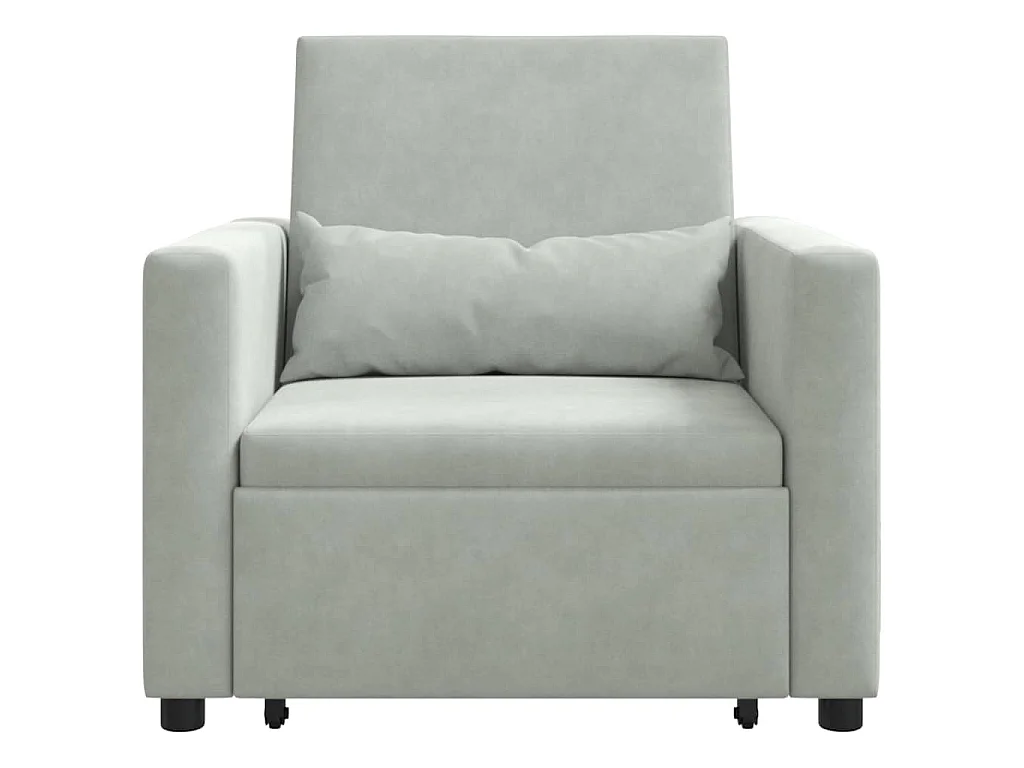 Einzel-Schlafsofa mit Rädern Hellgrau 90x165x87 cm Samt SHL30569
