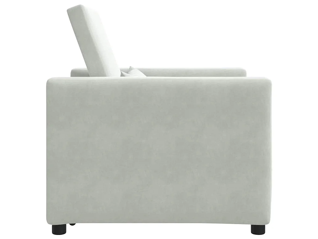 Einzel-Schlafsofa mit Rädern Hellgrau 90x165x87 cm Samt SHL30569