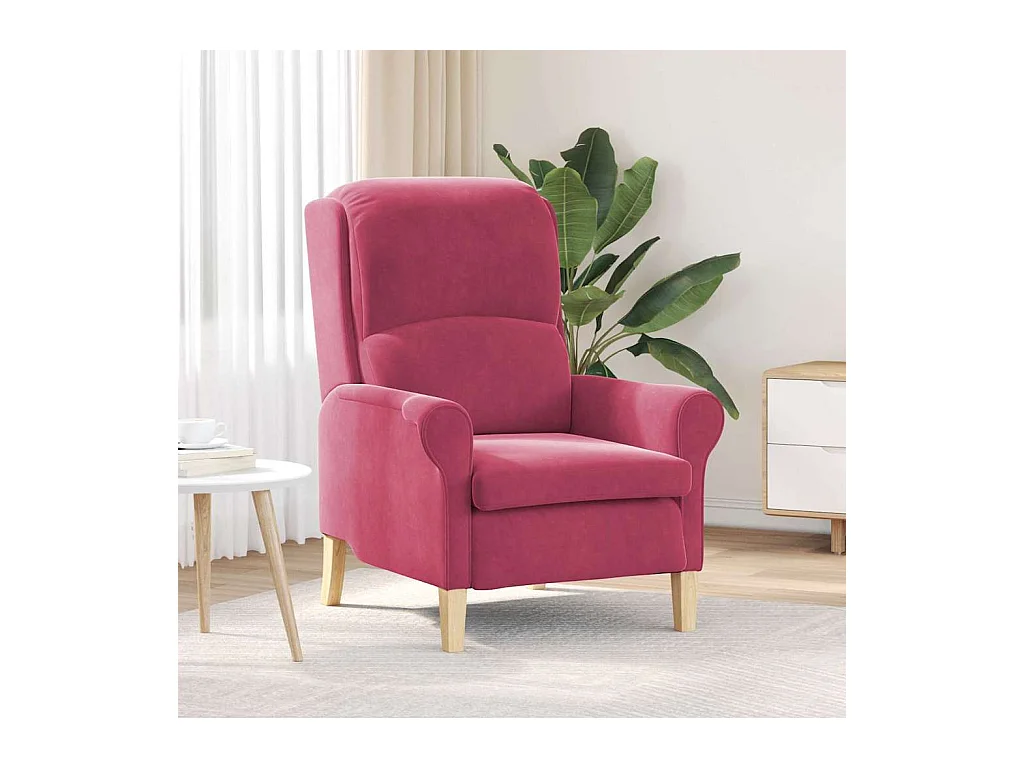 Sillón de relax | Sillón Rojo vino tinto 76x94x102 cm Terciopelo SHL7345