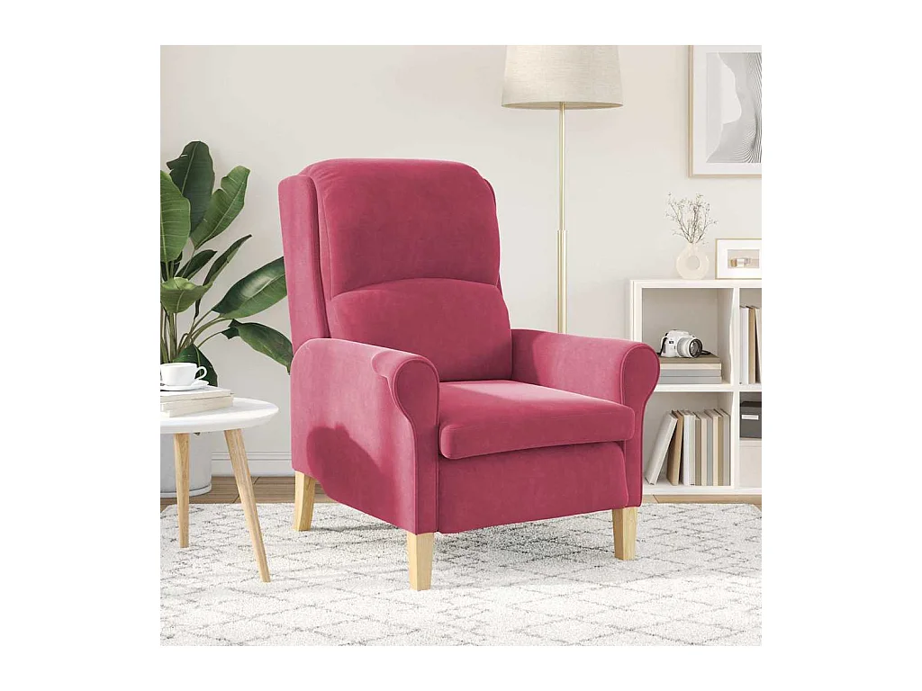 Sillón de relax | Sillón Rojo vino tinto 76x94x102 cm Terciopelo SHL7345